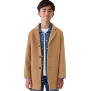 Gap Kids Boys Wool Blend Grey Top Coat Single Breasted Sz. S